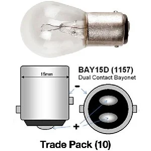 24V 94 Ampul 21W (Çift Duy Tek Flaman) Ba15D Marin - BA15D24v