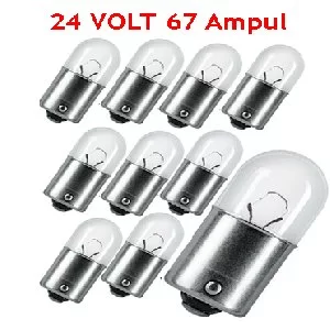 24V R5W 67 Park Stop Sinyal Fren Ampul Adet 24 Volt 67 Ampul